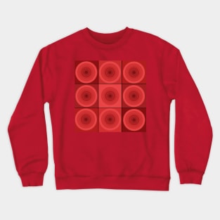 Red Geometric Circles Crewneck Sweatshirt